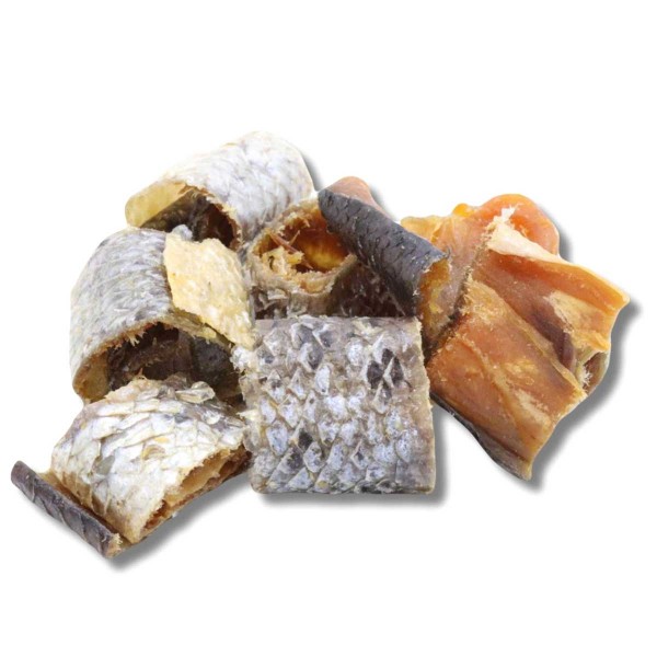 Lachshaut-Happen mit Lachsfleisch - Trockenbarf für Hunde