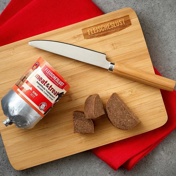Fleischeslust Trainingswurst - Meat & Treat Rind geschnitten - Trainingsleckerli für Hunde