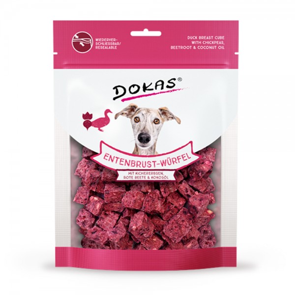 Entenbrust-Würfel m. Kichererbsen, Rote Beete & Kokosöl - Hundeleckerlis
