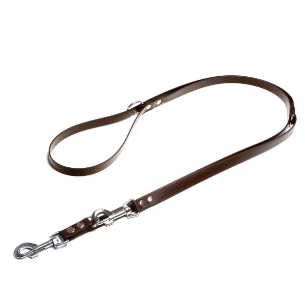 Verstellbare Hundeleine aus Biothane in Farbe braun (250 x 1,9)