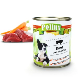 Pollux Hundefutter - Rind & Gemüse - Nassfutter für Hunde Pollux Hundefutter - Rind & Gemüse - Nassfutter für Hunde