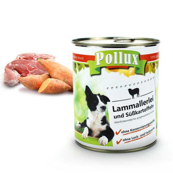 Pollux Hundefutter - Lammallerlei & Süßkartoffeln - Nassfutter für Hunde