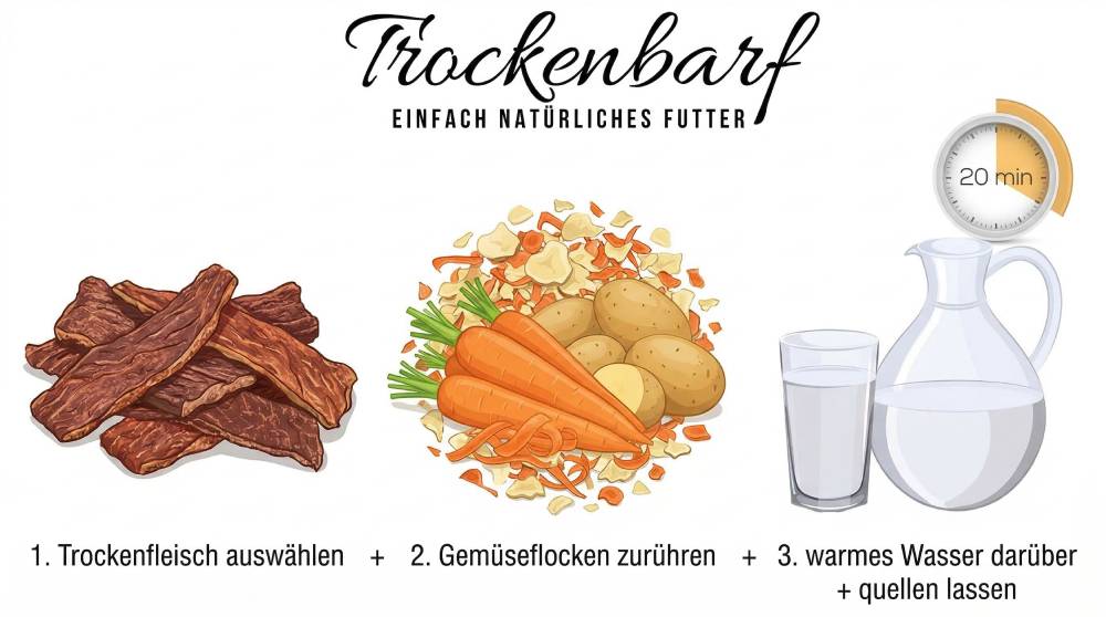Die Zubereitung von Trockenbarf und das Einweichen