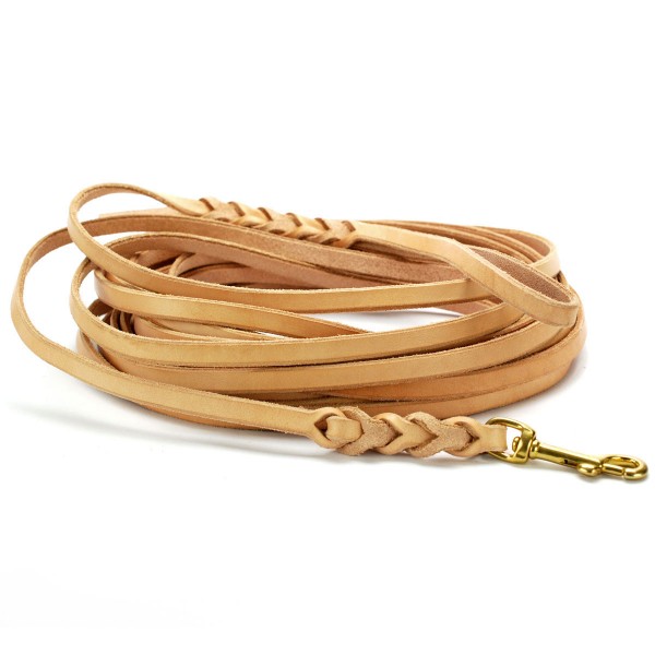 Handgefertigte Flachleder Schleppleine für Hundetraining und Jagd