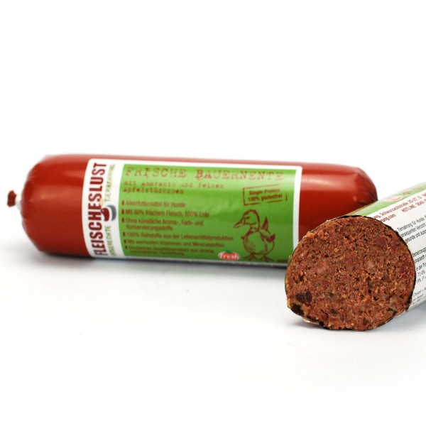 Fleischeslust Hundewurst Bauernente Nassfutter