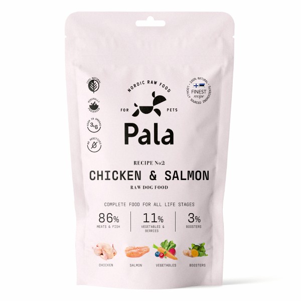 Pala No.2 Huhn & Lachs Trockenbarf Hundefutter 100g Packung