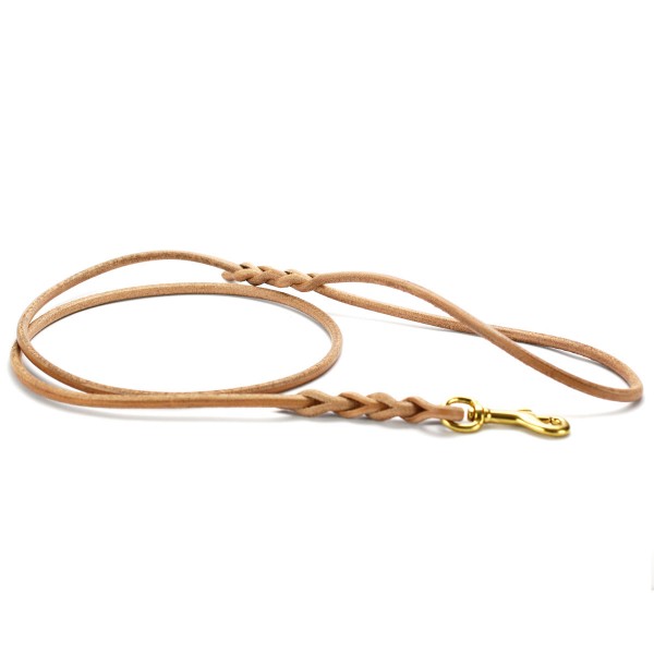 Handgefertigte Rundleder Führleine Hundeleine