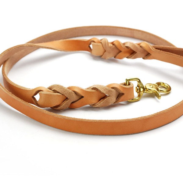 Handgefertigte Flachleder Führleine - BigNature Hundeleine - Detail