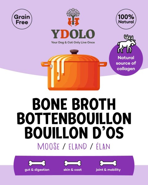 YDOLO Knochenbrühe Elch - 100% natürliche Nahrungsergänzung für Hunde