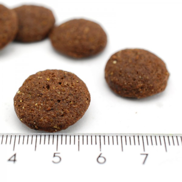 Farrado Pferd mit Kartoffeln und Früchten - Trockenfutter als Hundefutter (Pelletdetail)