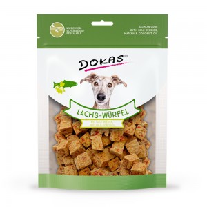 Dokas Lachs-Würfel m. Goji Beeren, Matcha & Kokosöl