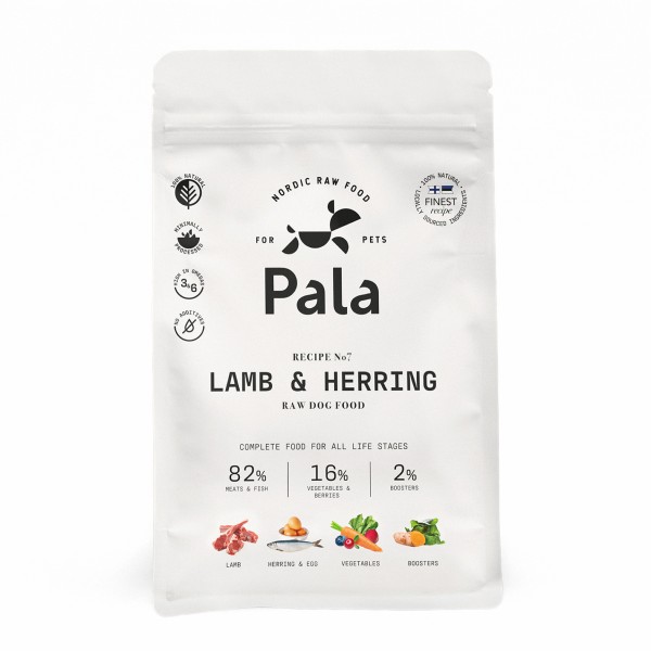 Pala No.7 Lamm & Hering Trockenbarf Hundefutter 1kg Packung