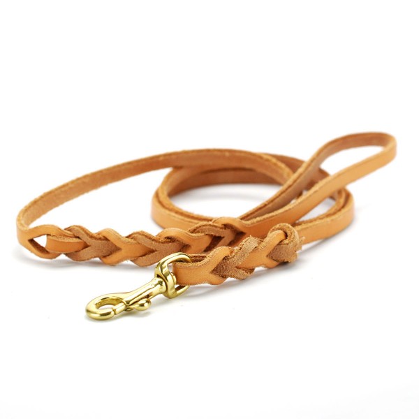 Handgefertigte Flachleder Führleine Hundeleine Detail