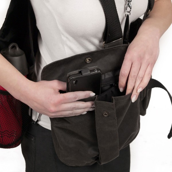 Gewachste Dummyweste Gundog braun - Seitentasche