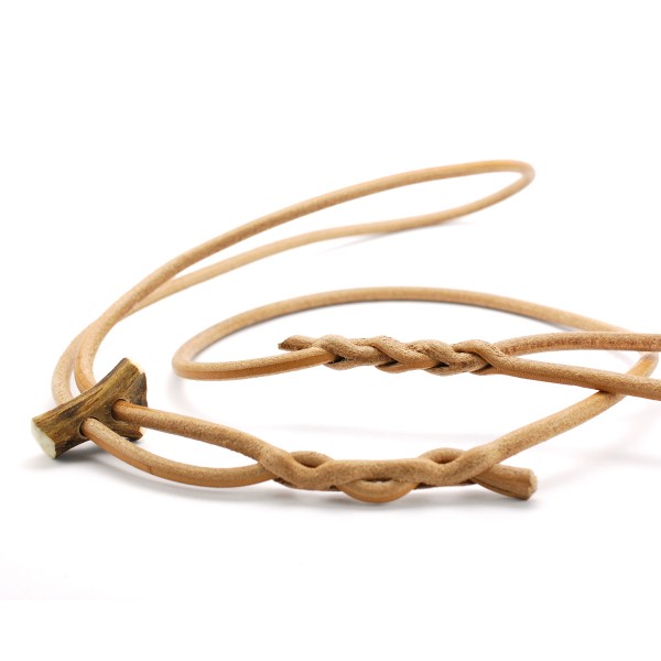 Handgefertigte Führleine aus Leder mit Halsung - Detail